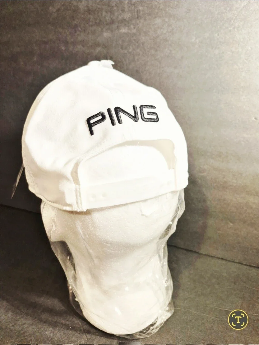 Ping Vented Delta Tour White Black Letters  Snapback Golf Hat Cap Please Read